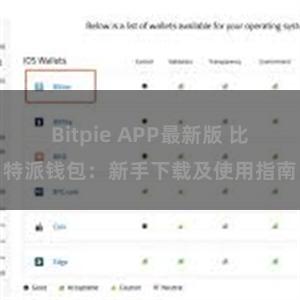 Bitpie APP最新版 比特派钱包：新手下载及使用指南