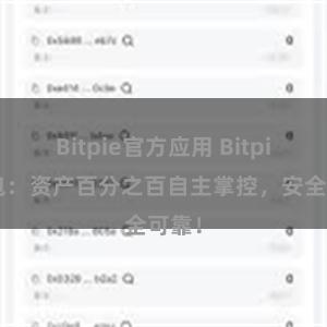 Bitpie官方应用 Bitpie钱包：资产百分之百自主掌控，安全可靠！