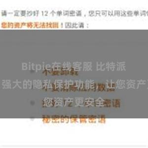 Bitpie在线客服 比特派钱包：强大的隐私保护功能，让您资产更安全