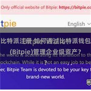 比特派注册 如何通过比特派钱包(Bitpie)管理企业级资产？